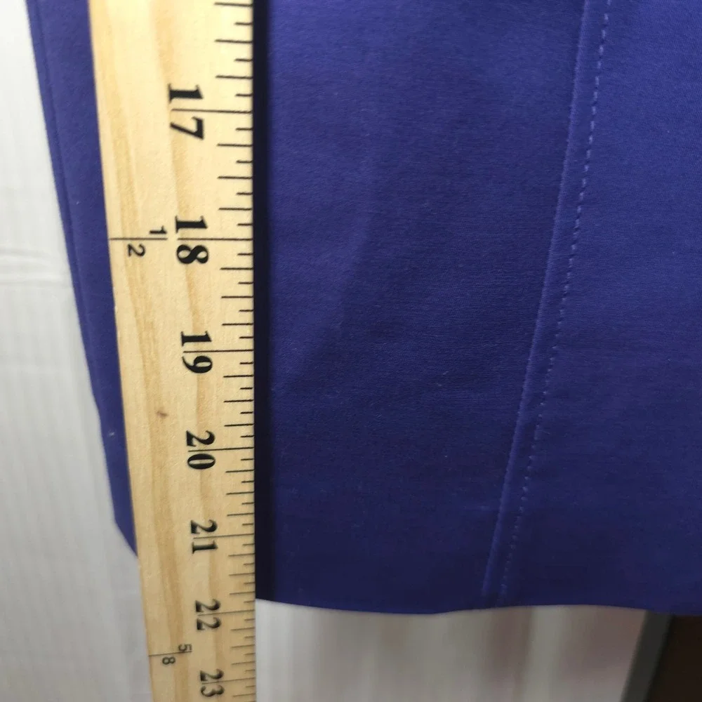 Worth New York Blue Zip Front Jacket Pencil Skirt Set Womens 4 Career Structured